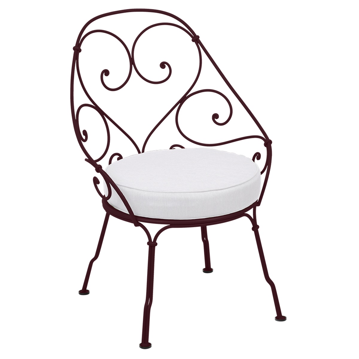 Fauteuil Cabriolet 1900 Fermob cerise noire-Blanc grisé