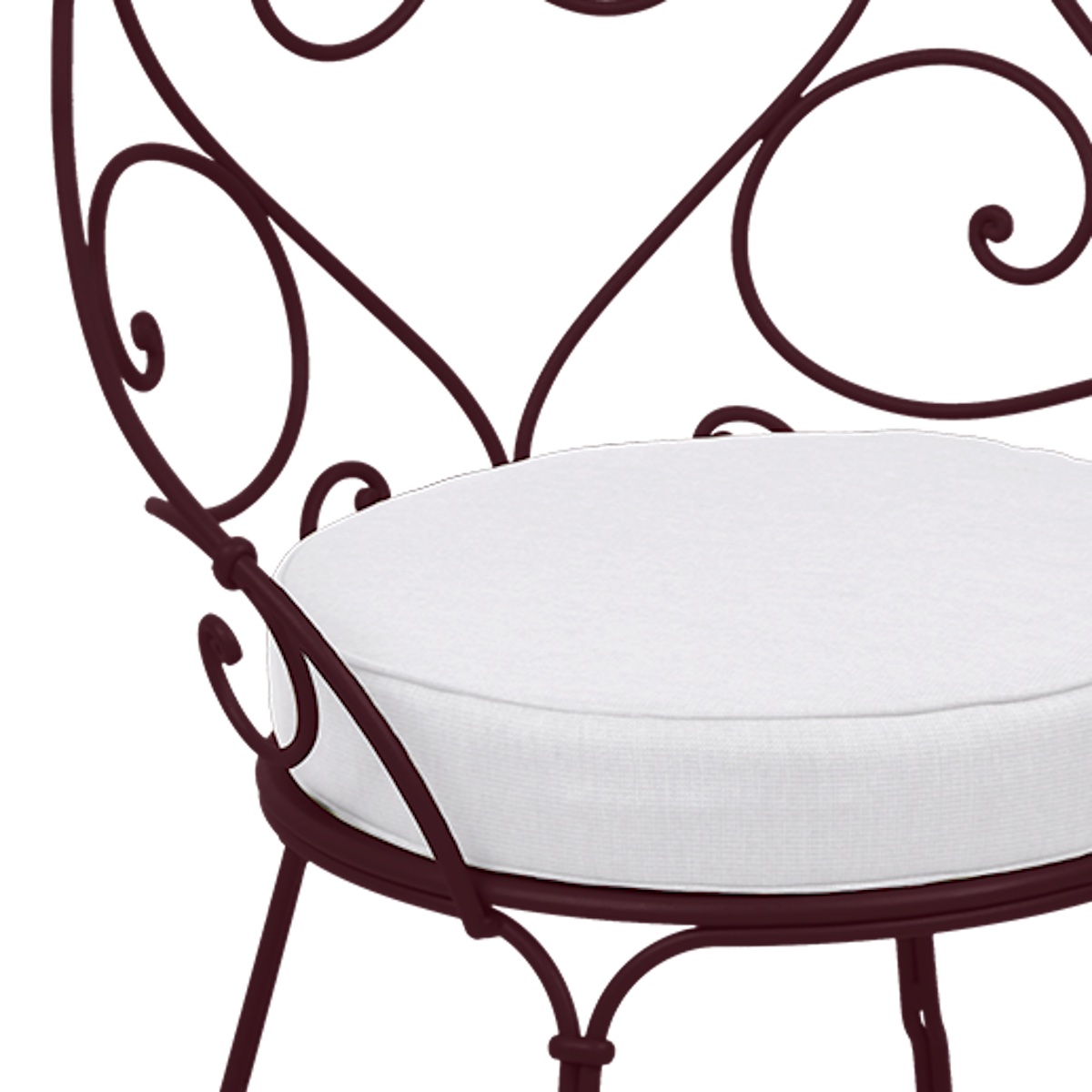 Fauteuil Cabriolet 1900 Fermob cerise noire-Blanc grisé