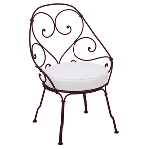 Fauteuil Cabriolet 1900 Fermob cerise noire-Blanc grisé