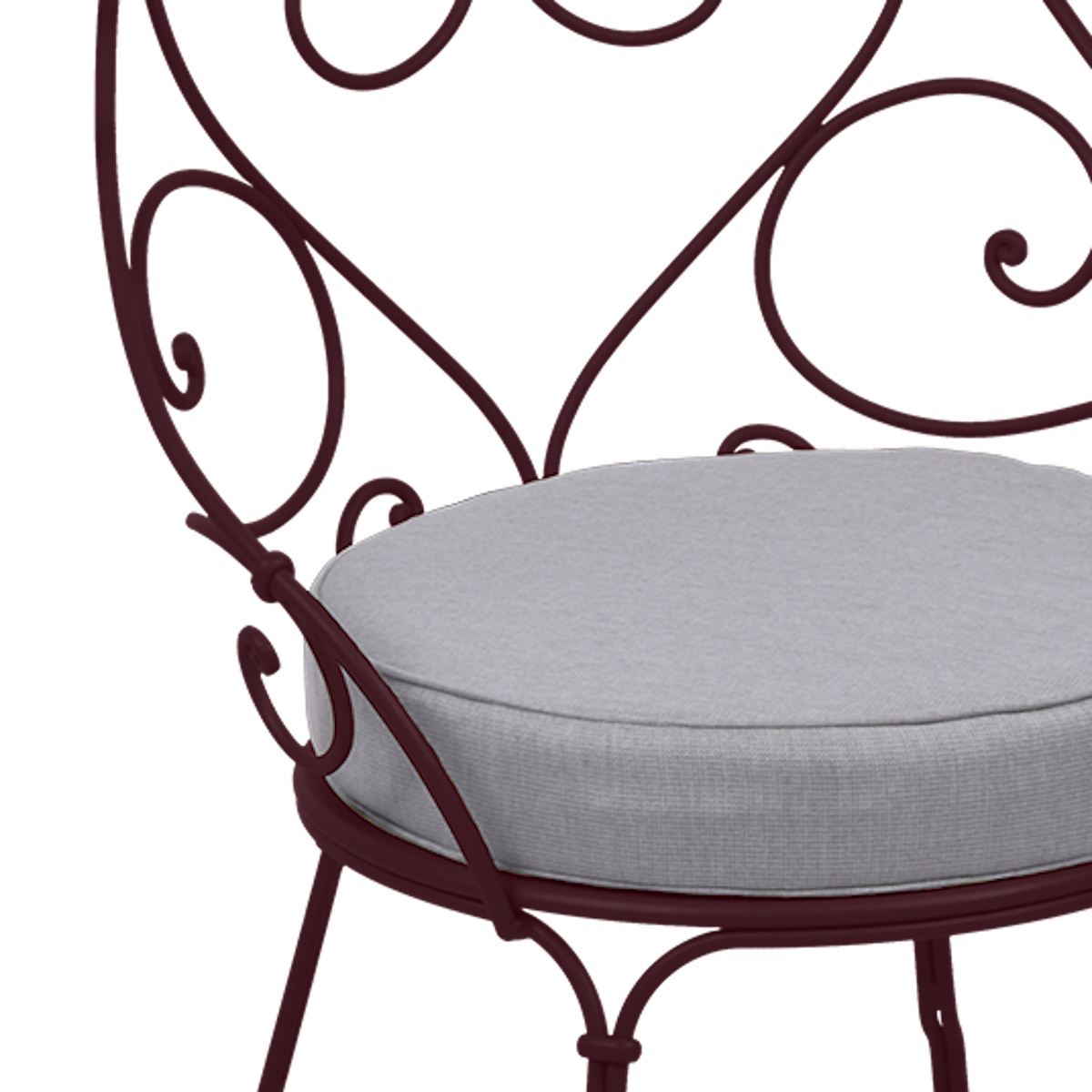 Fauteuil Cabriolet 1900 Fermob cerise noire-Gris flanelle