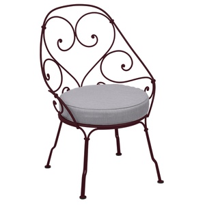 Fauteuil Cabriolet 1900 Fermob cerise noire-Gris flanelle