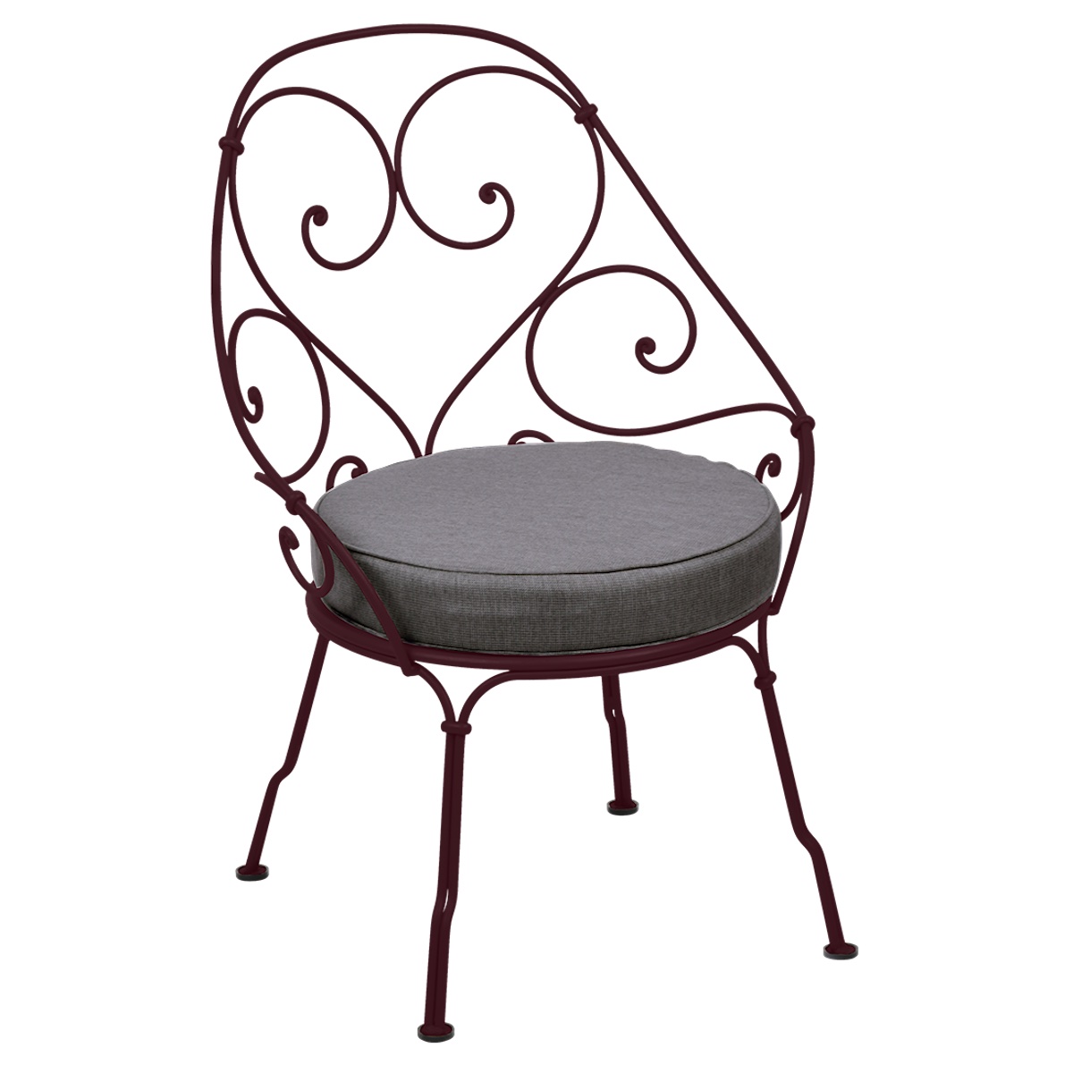 Fauteuil Cabriolet 1900 Fermob cerise noire-Gris graphite