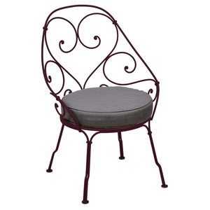 Fauteuil Cabriolet 1900 Fermob cerise noire-Gris graphite