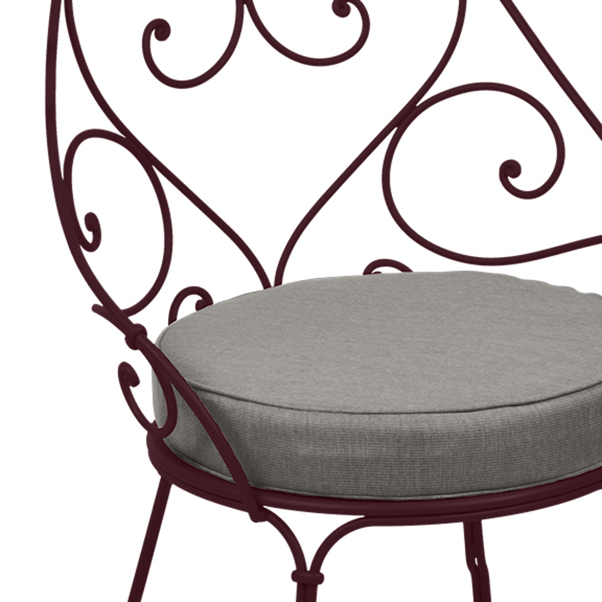 Fauteuil Cabriolet 1900 Fermob cerise noire-Taupe grisé