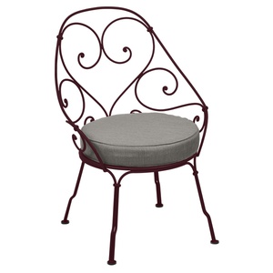 Fauteuil Cabriolet 1900 Fermob cerise noire-Taupe grisé