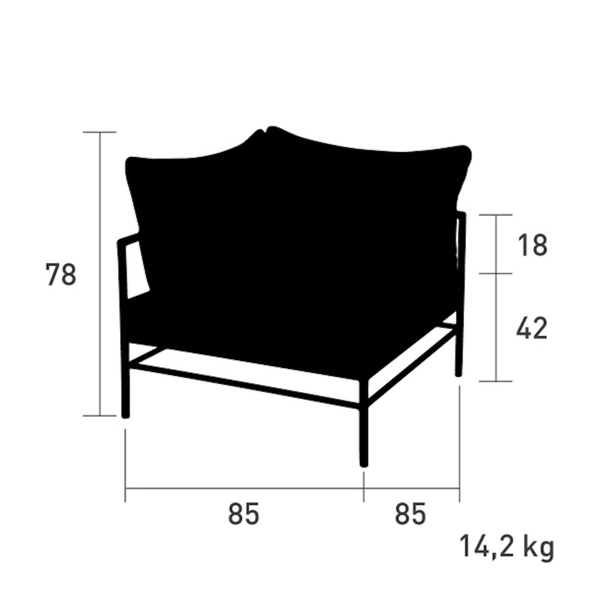 Fauteuil d'angle RIVAGE Vlaemynck basalte/gris nuit