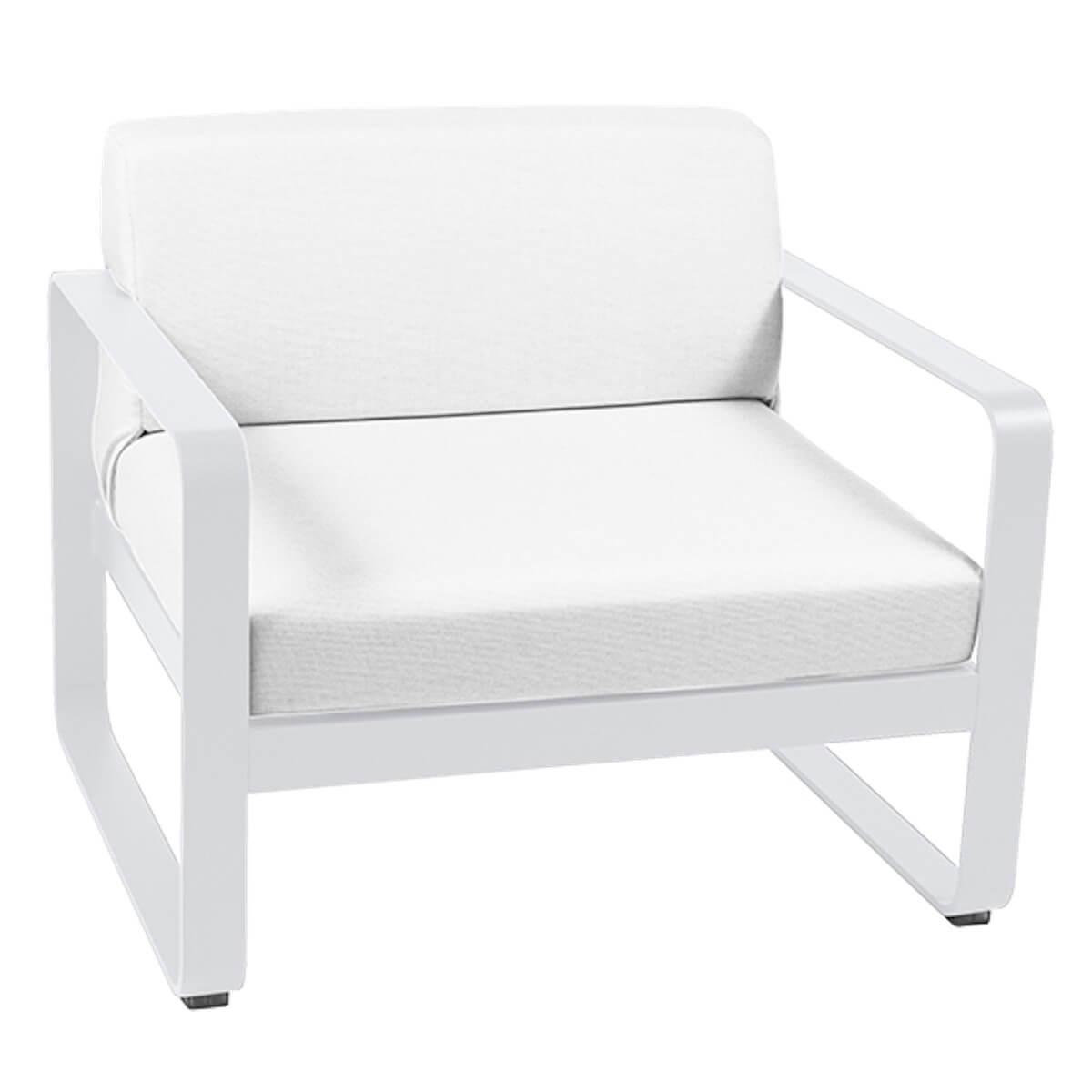 Fauteuil de jardin BELLEVIE Fermob blanc coton-blanc grisé