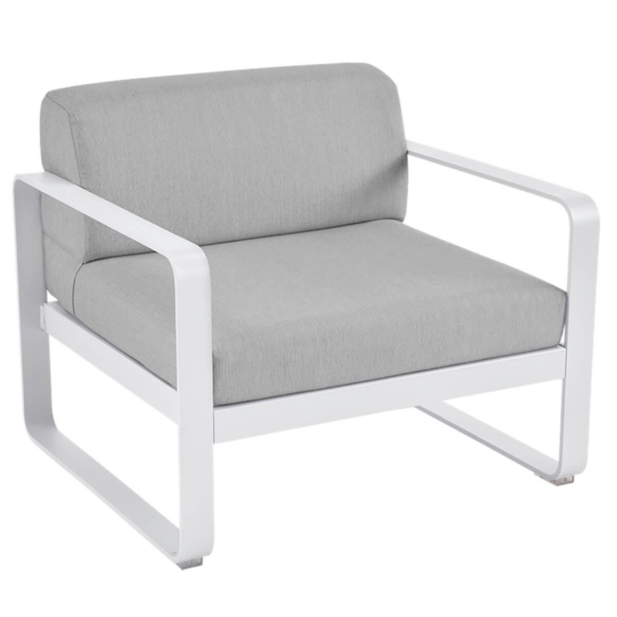Fauteuil de jardin BELLEVIE Fermob blanc coton-gris flanelle