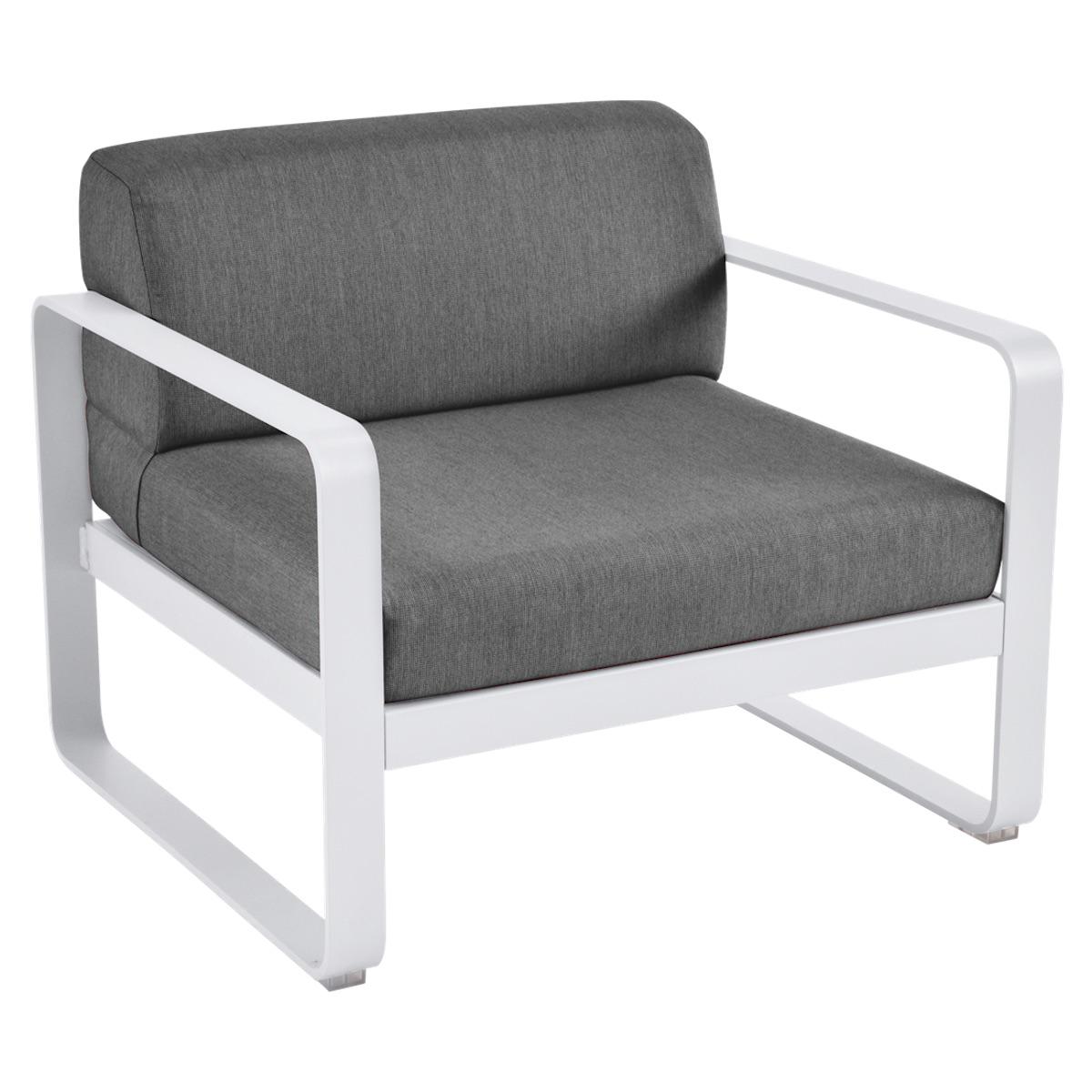 Fauteuil de jardin BELLEVIE Fermob blanc coton-gris graphite