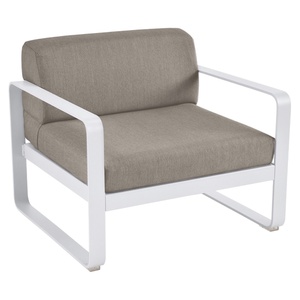 Fauteuil de jardin BELLEVIE Fermob blanc coton-taupe grisé