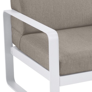 Fauteuil de jardin BELLEVIE Fermob blanc coton-taupe grisé