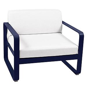 Fauteuil de jardin BELLEVIE Fermob bleu abysse-blanc grisé