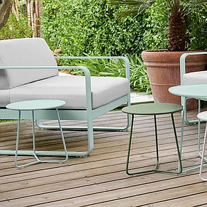 Fauteuil de jardin BELLEVIE Fermob bleu abysse-blanc grisé
