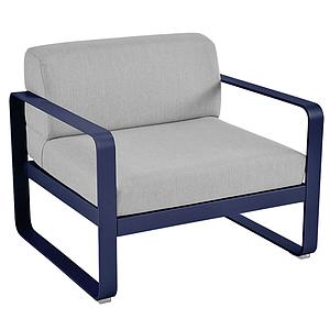 Fauteuil de jardin BELLEVIE Fermob bleu abysse-gris flanelle