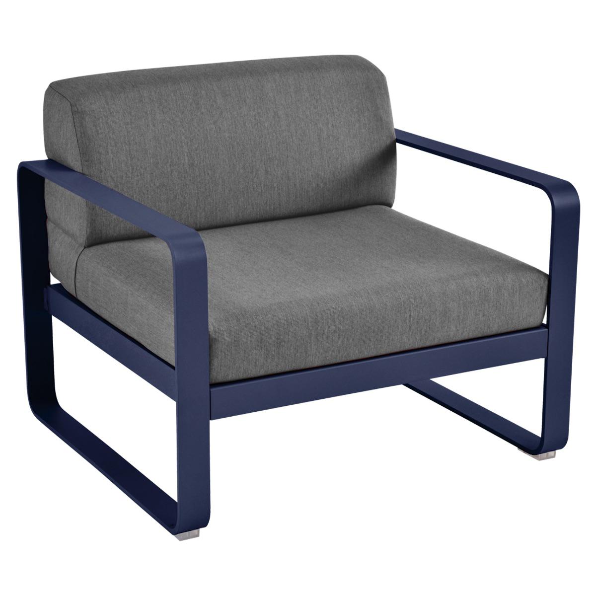 Fauteuil de jardin BELLEVIE Fermob bleu abysse-gris graphite