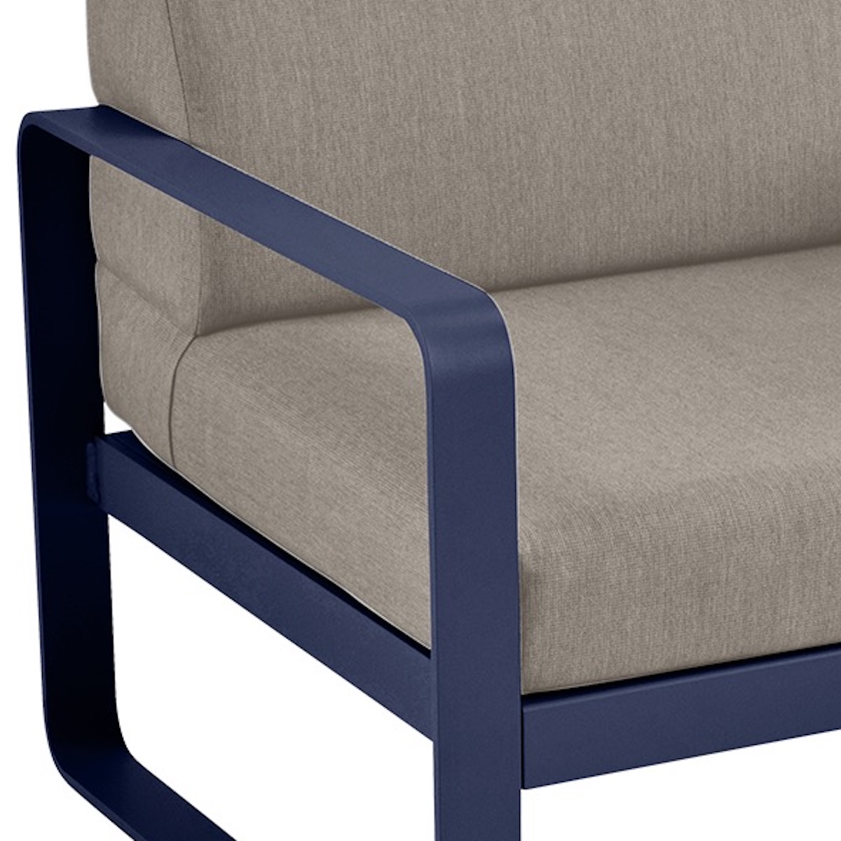 Fauteuil de jardin BELLEVIE Fermob bleu abysse-taupe grisé