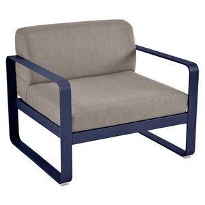 Fauteuil de jardin BELLEVIE Fermob bleu abysse-taupe grisé