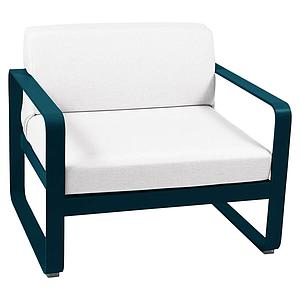 Fauteuil de jardin BELLEVIE Fermob bleu acapulco-blanc grisé