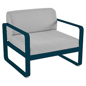 Fauteuil de jardin BELLEVIE Fermob bleu acapulco-gris flanelle