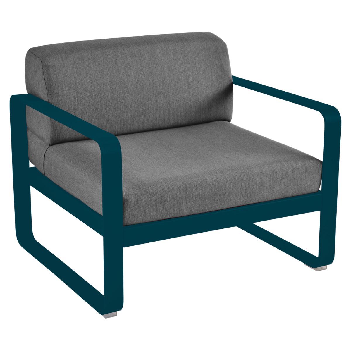 Fauteuil de jardin BELLEVIE Fermob bleu acapulco-gris graphite