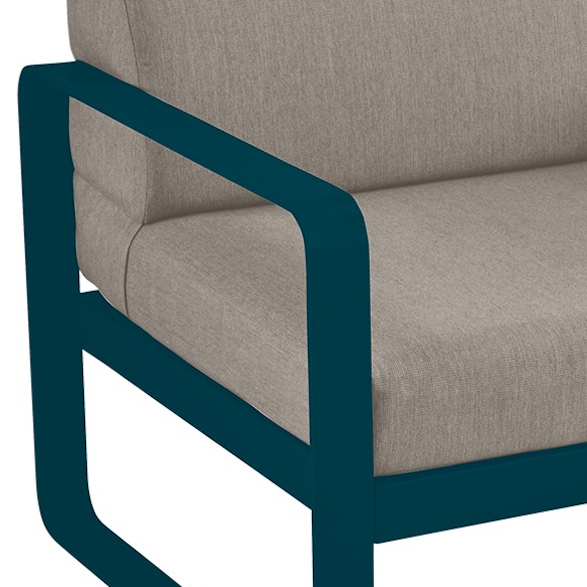 Fauteuil de jardin BELLEVIE Fermob bleu acapulco-taupe grisé