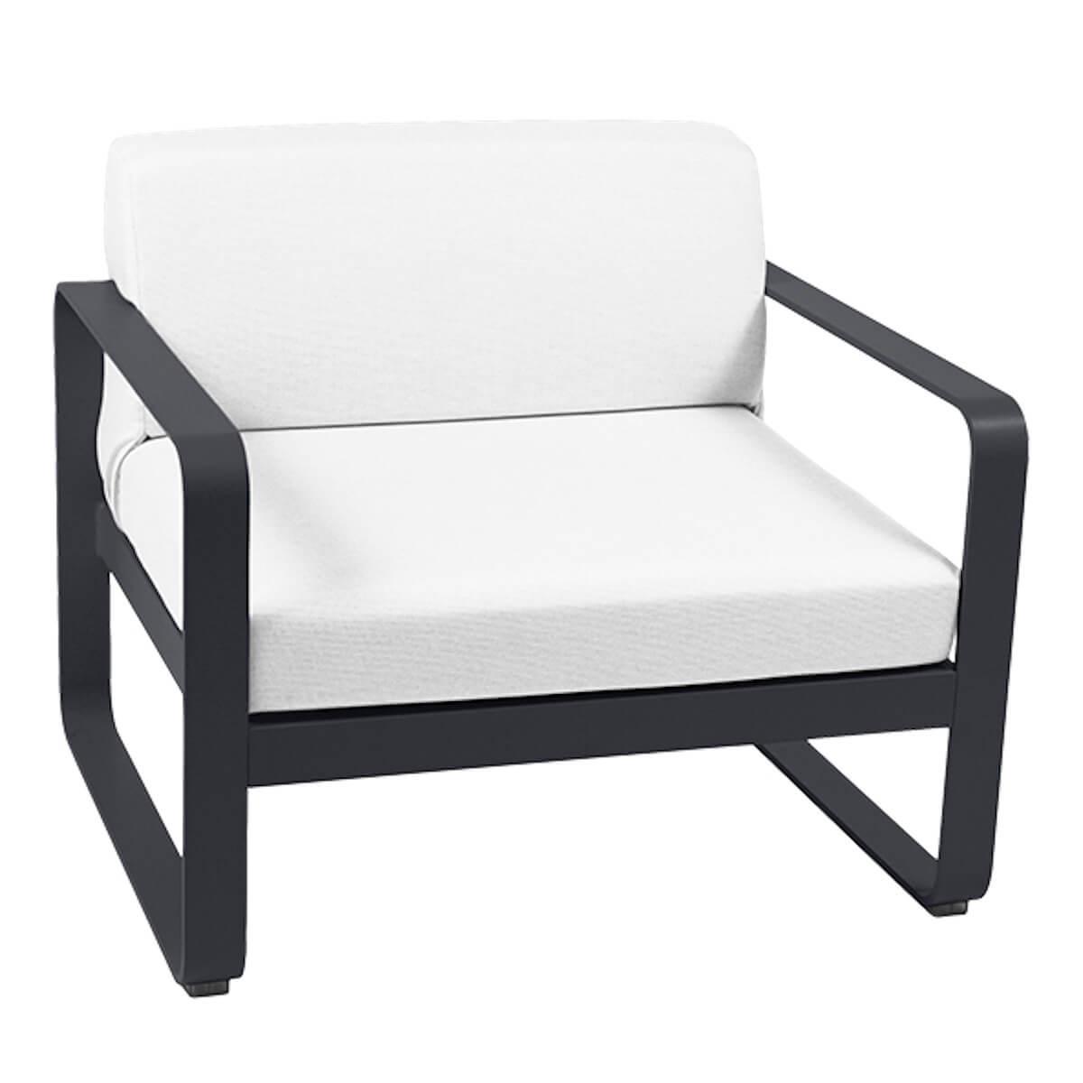 Fauteuil de jardin BELLEVIE Fermob carbone-blanc grisé