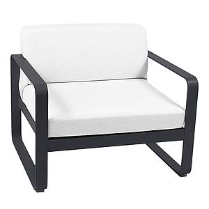 Fauteuil de jardin BELLEVIE Fermob carbone-blanc grisé