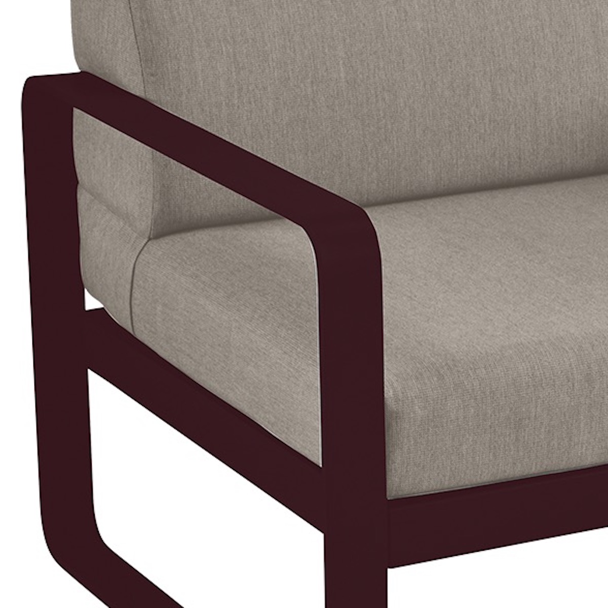Fauteuil de jardin BELLEVIE Fermob cerise noire-taupe grisé