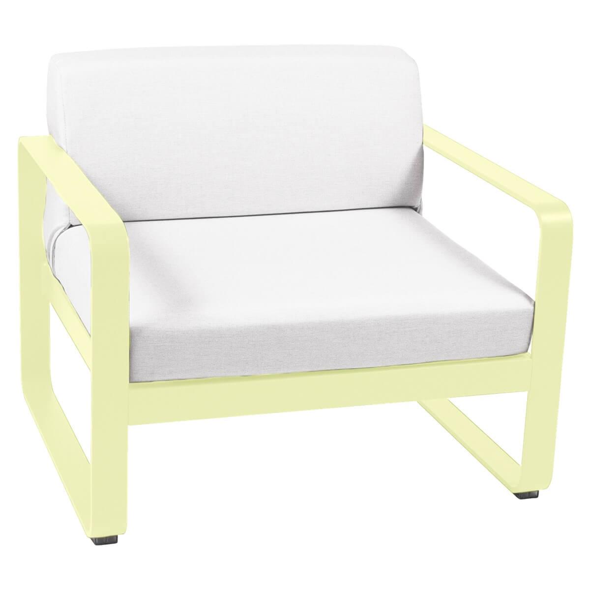 Fauteuil de jardin BELLEVIE Fermob citron givré-blanc grisé