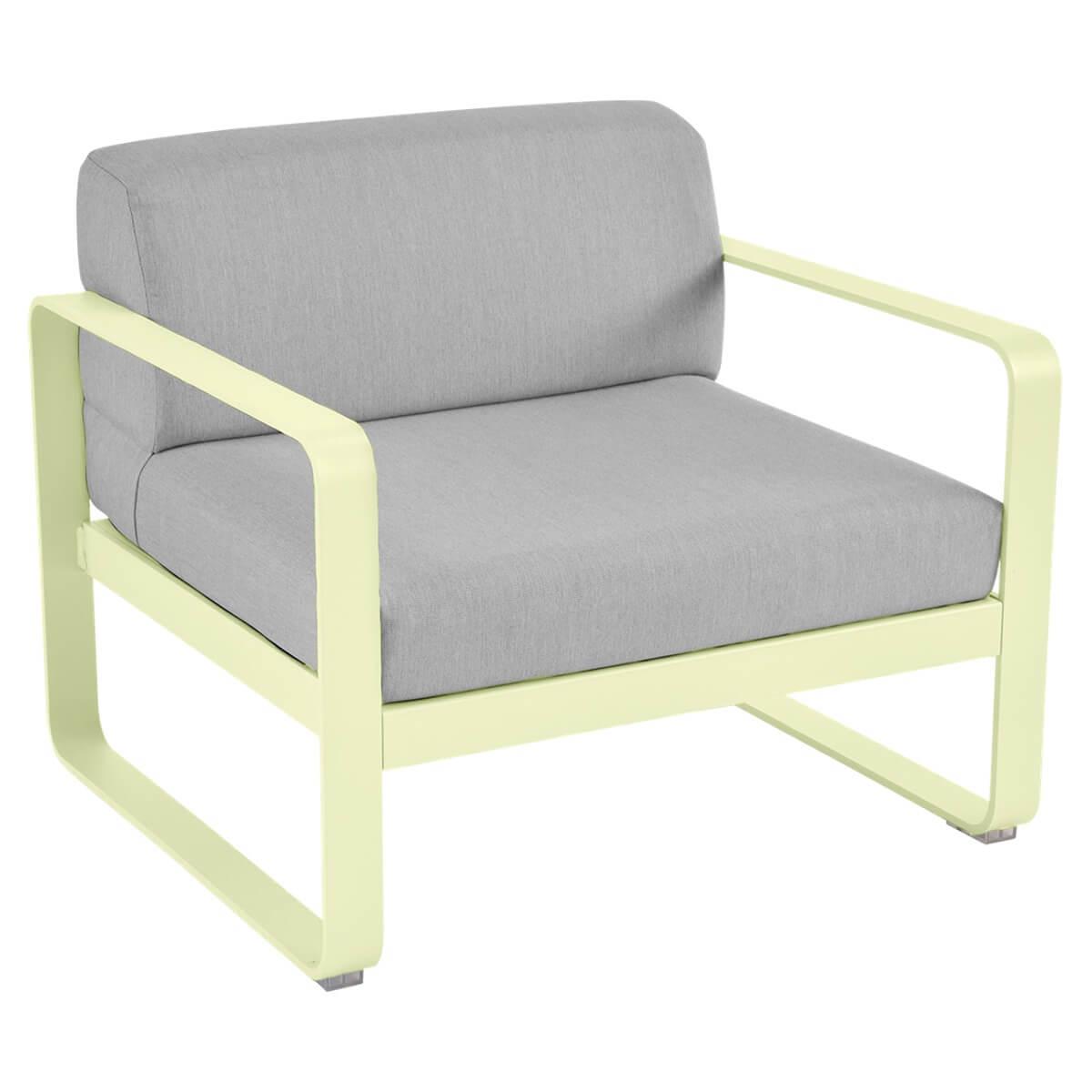 Fauteuil de jardin BELLEVIE Fermob citron givré-gris flanelle
