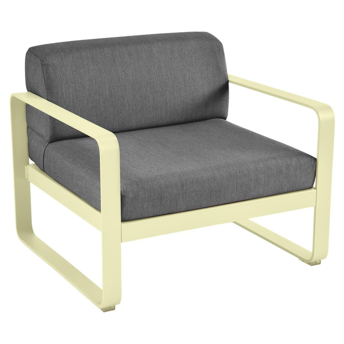 Fauteuil de jardin BELLEVIE Fermob citron givré-gris graphite