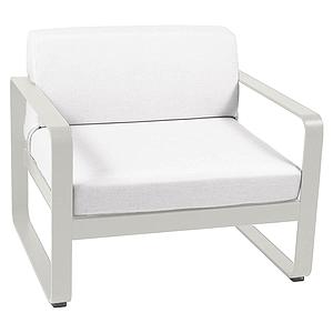 Fauteuil de jardin BELLEVIE Fermob gris argile-blanc grisé