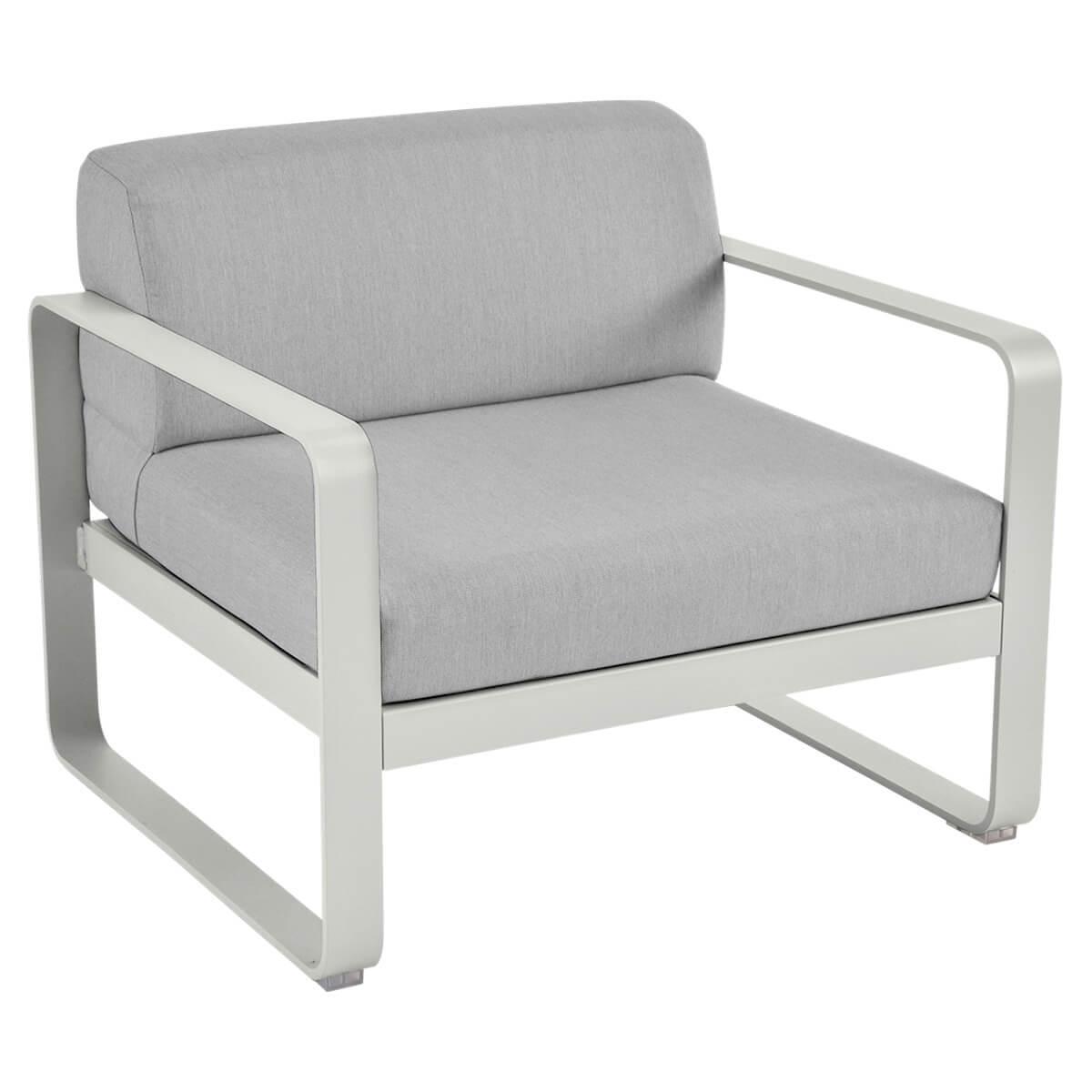 Fauteuil de jardin BELLEVIE Fermob gris argile-gris flanelle