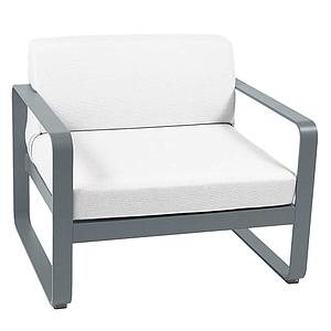 Fauteuil de jardin BELLEVIE Fermob gris orage-blanc grisé