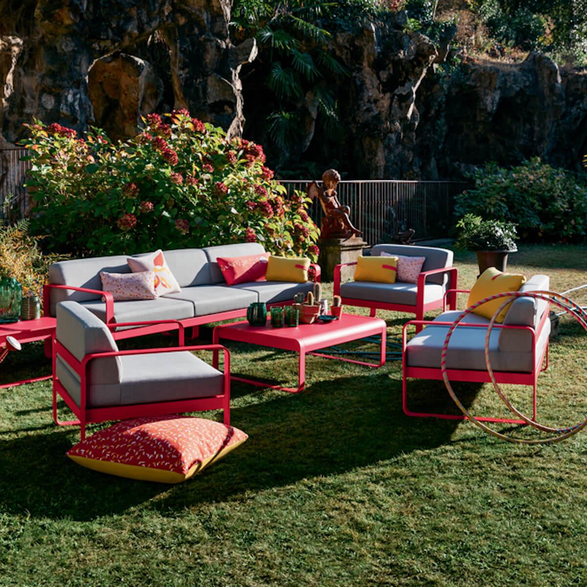 Fauteuil de jardin BELLEVIE Fermob menthe glaciale-gris flanelle