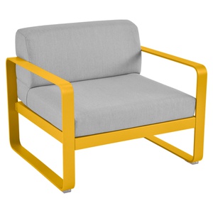 Fauteuil de jardin BELLEVIE Fermob miel NEW-gris flanelle 