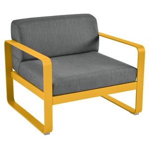 Fauteuil de jardin BELLEVIE Fermob miel NEW-gris graphite