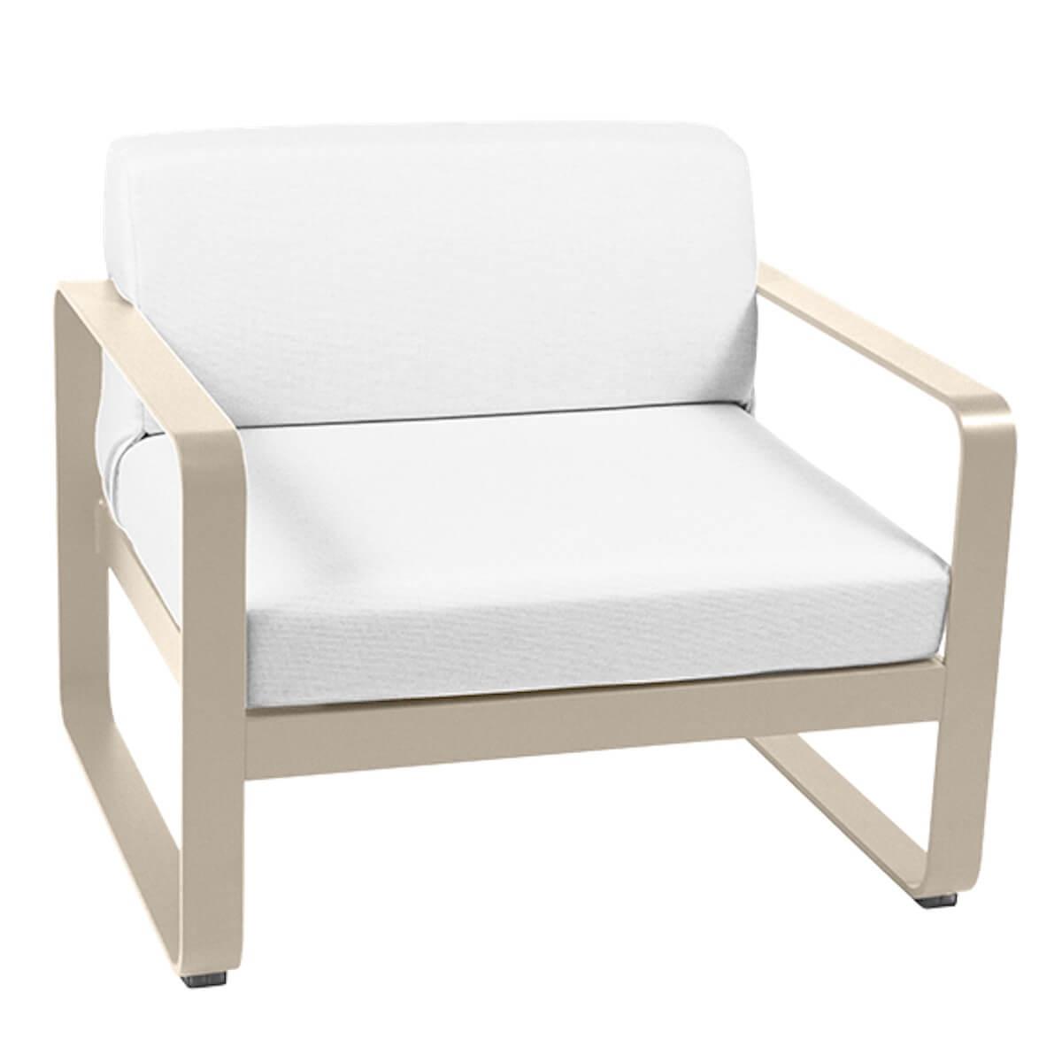 Fauteuil de jardin BELLEVIE Fermob muscade-blanc grisé