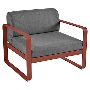 Fauteuil de jardin BELLEVIE Fermob ocre rouge-gris graphite