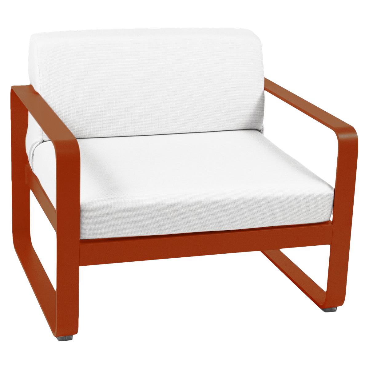 Fauteuil de jardin BELLEVIE Fermob orange confite-Blanc grisé