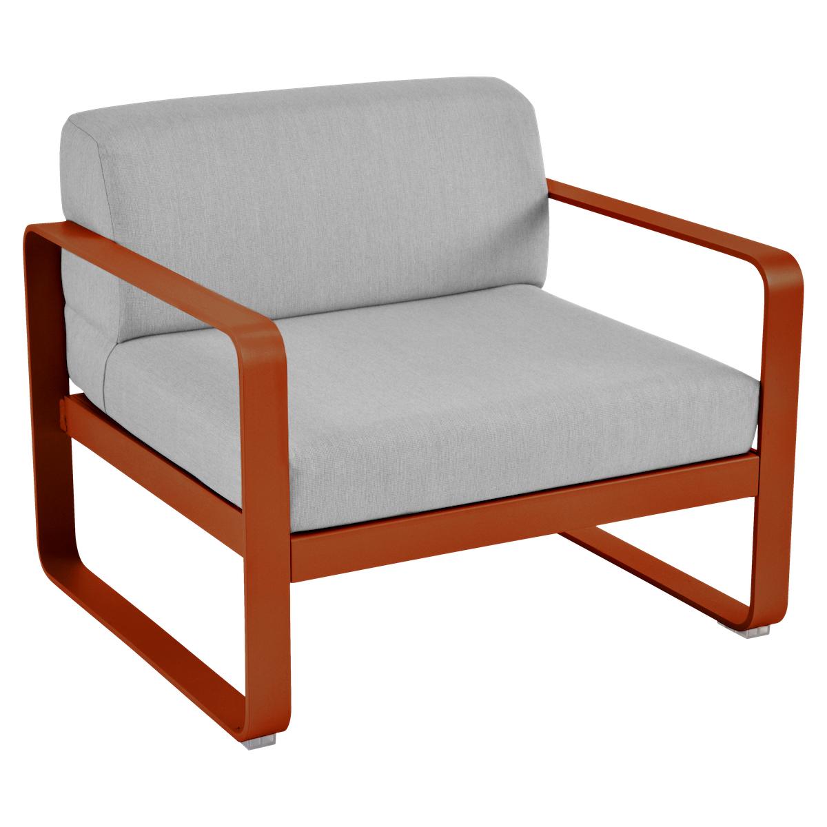 Fauteuil de jardin BELLEVIE Fermob orange confite-gris flanelle