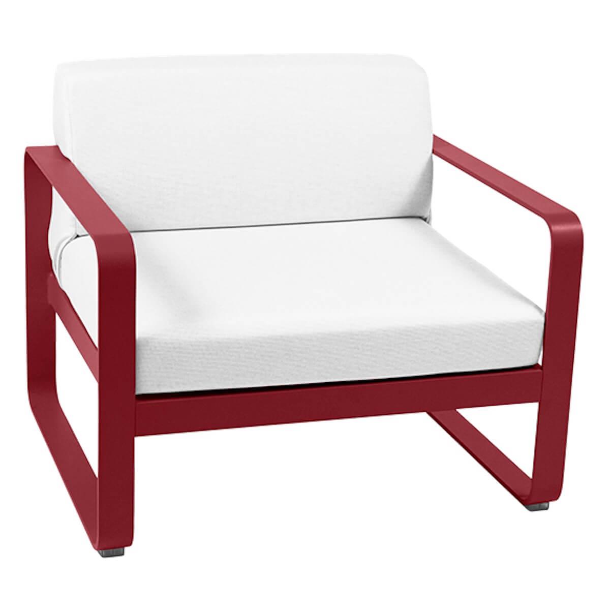 Fauteuil de jardin BELLEVIE Fermob piment-blanc grisé