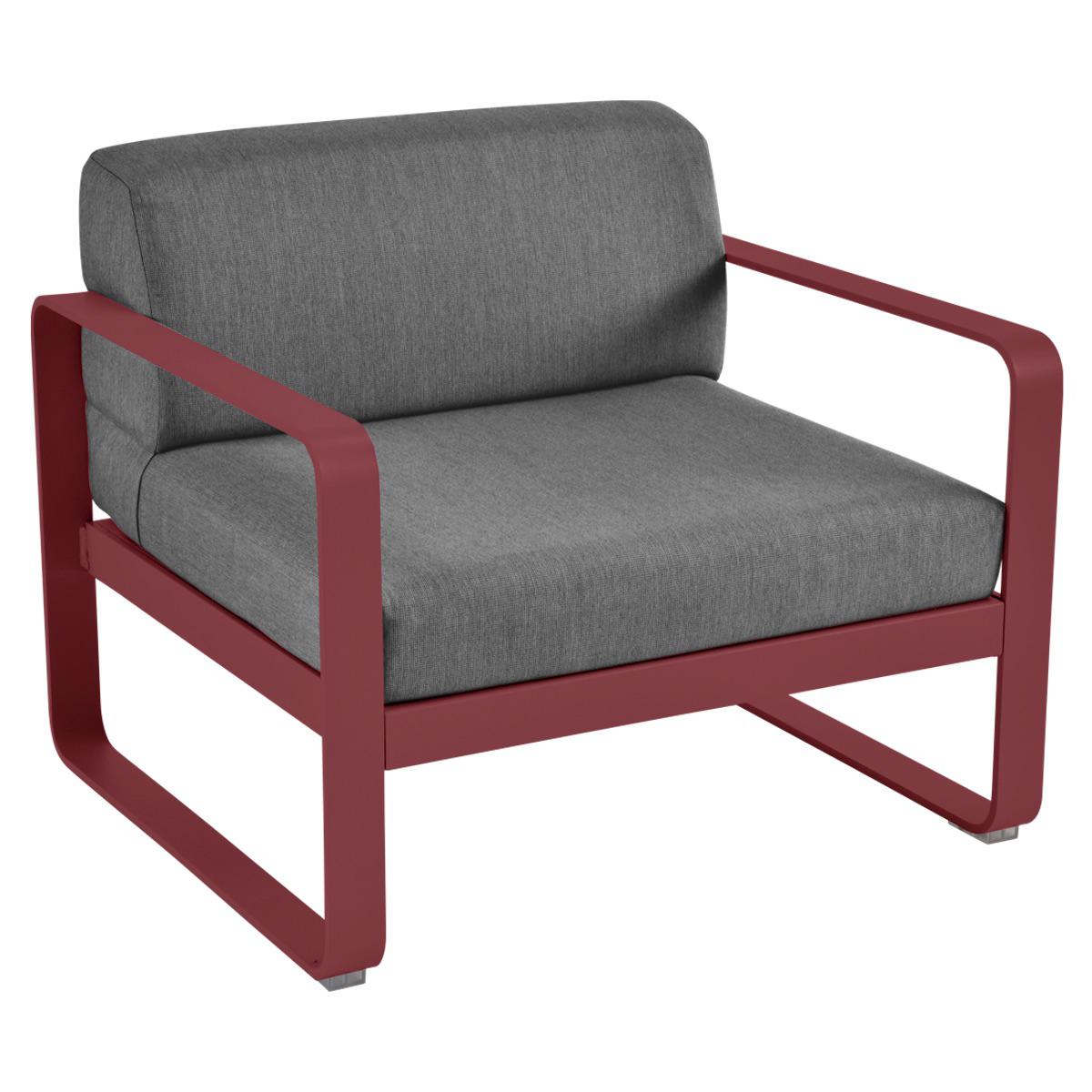 Fauteuil de jardin BELLEVIE Fermob piment-gris graphite