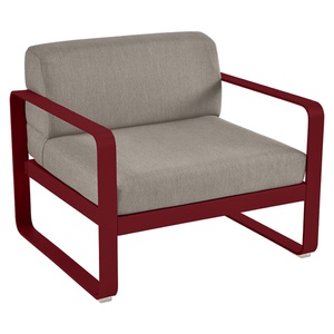 Fauteuil de jardin BELLEVIE Fermob piment-taupe grisé