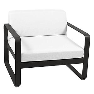 Fauteuil de jardin BELLEVIE Fermob réglisse-blanc grisé