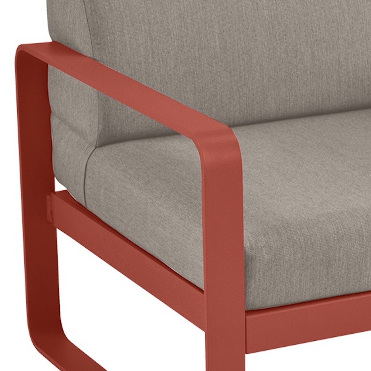 Fauteuil de jardin BELLEVIE Fermob rouge ocre-taupe grisé