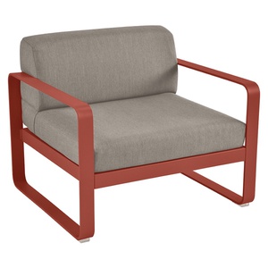 Fauteuil de jardin BELLEVIE Fermob rouge ocre-taupe grisé