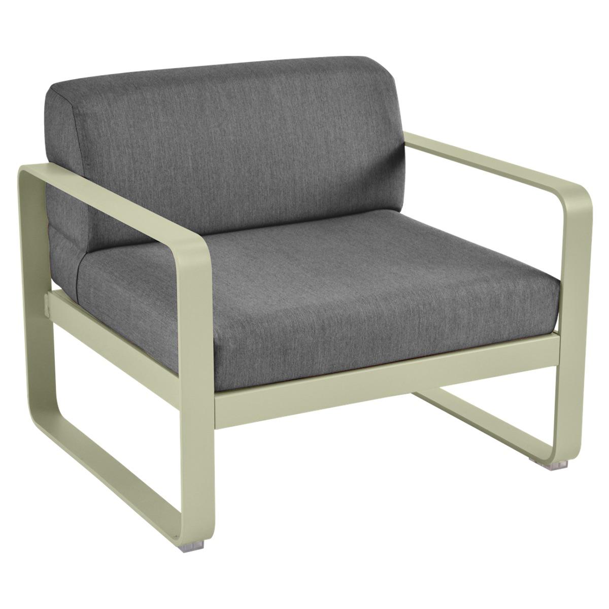 Fauteuil de jardin BELLEVIE Fermob vert tilleul-gris graphite