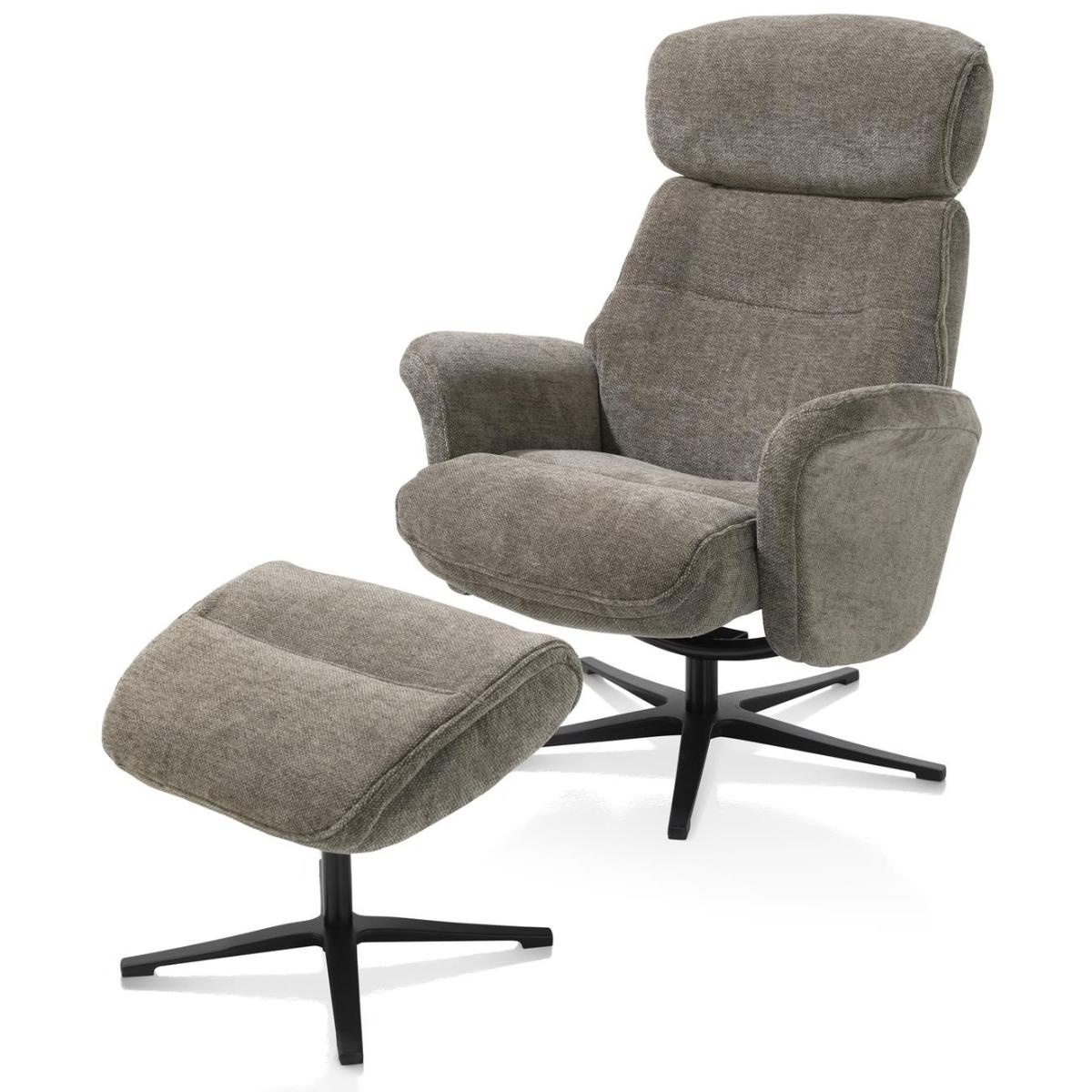 Fauteuil inclinable + pouf LAZARO Henders & Hazel  brun