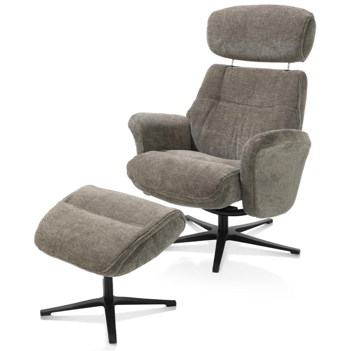Fauteuil inclinable + pouf LAZARO Henders & Hazel  brun